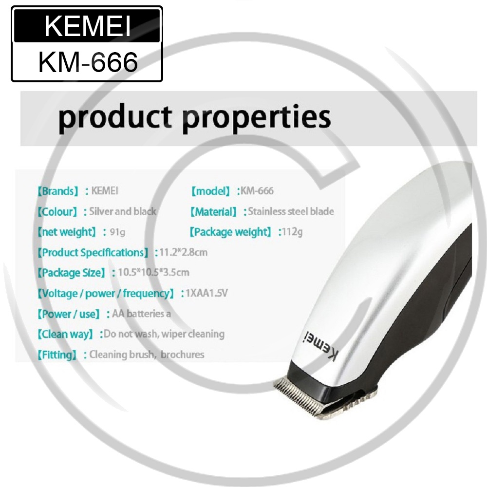 KEMEI / KM-666 / Portable Electric Hair Clipper Mini Hair Trimmer Cutting Machine Men Beard - CO