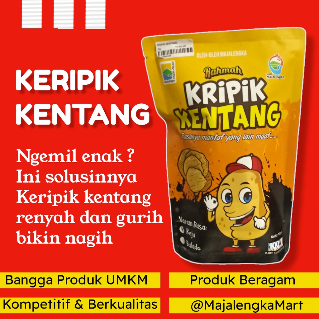 

Keripik Kentang RAHMAH Kripik Kentang Kentang Krispy Khas Majalengka Mart