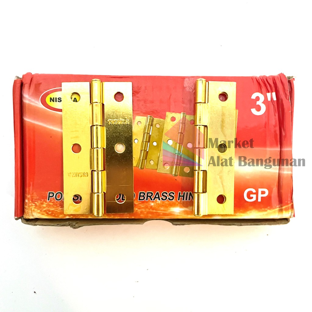 Grosir Engsel Tipis Jendela Rata Kuningan 3” 3 Inci Per Pasang AndBXBNTApxErpJ