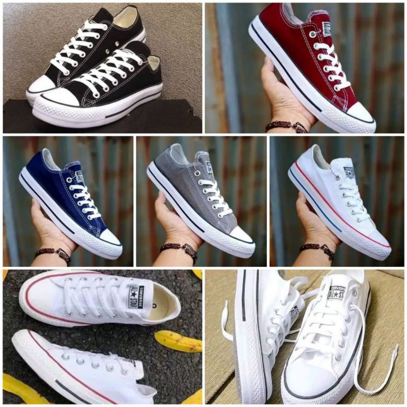 Supplier sepatu Allstar Classic Low Sepatu Sneakers Alstar Convers Pendek Warna Hitam Bahan Canvas