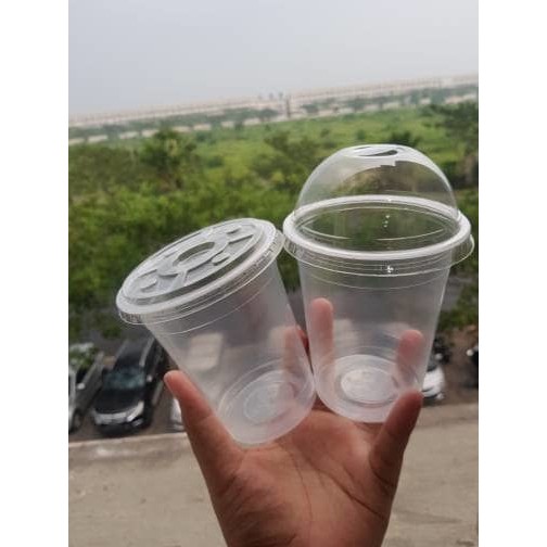 Cup PP 14oz PolyCup Tutup DOME/ Gelas PP 14oz