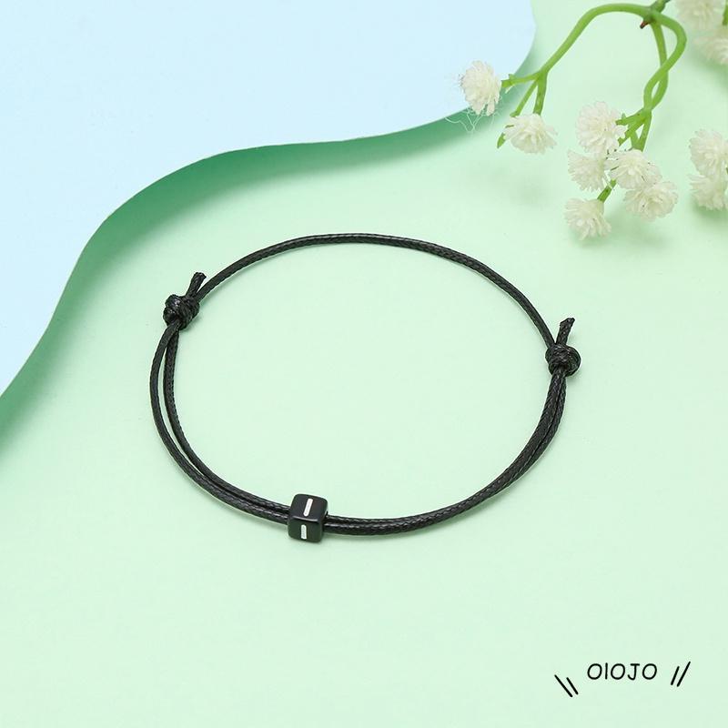 【COD】Korea Gelang Hitam Huruf Awal /Gelang Kustom Khusus Yang Kreatif Aksesoris Fashion