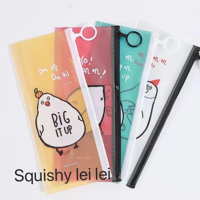 

kotak pensil model pocket file karakter ayam