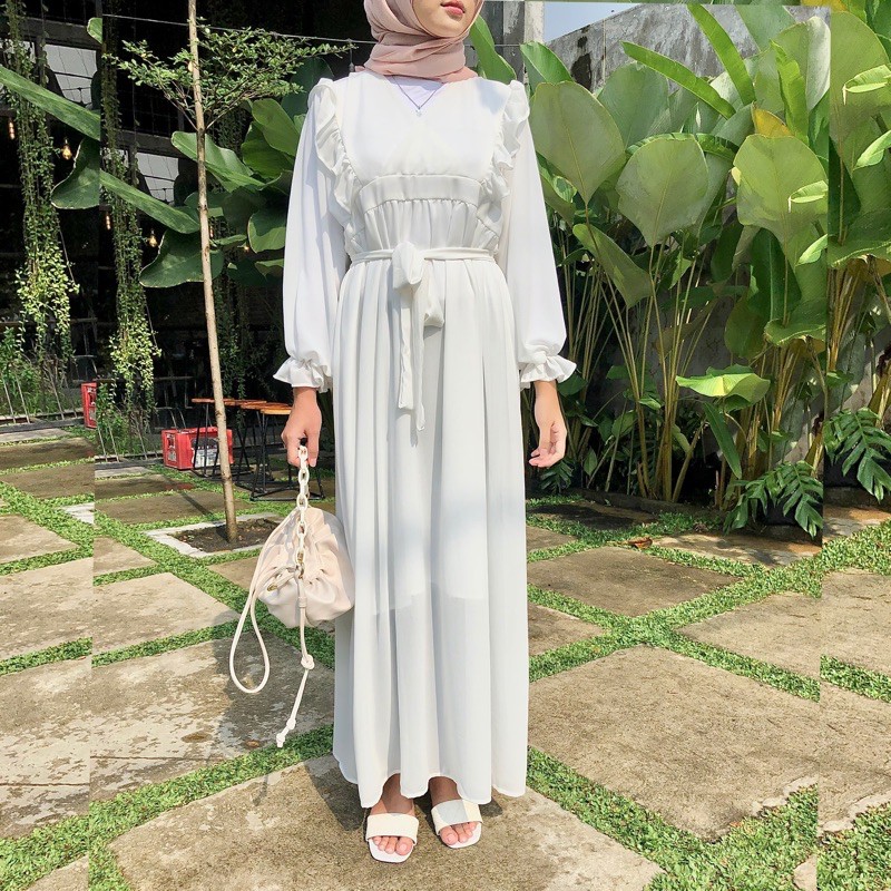 ZEA - Claire - Dress Vintage Korea Polos Lebaran Kondangan Maxi