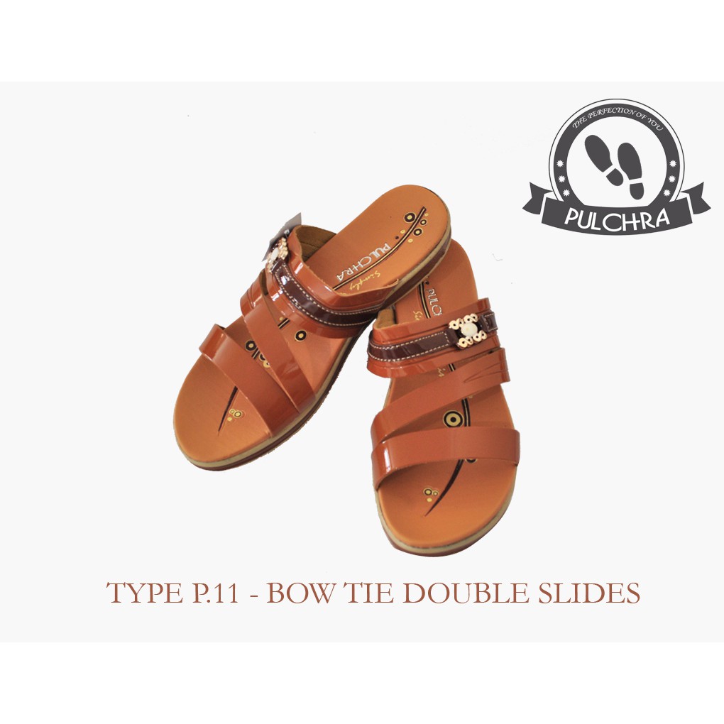 Pulchra Sandal Wanita Type P.11 - Bow Tie Double Slide