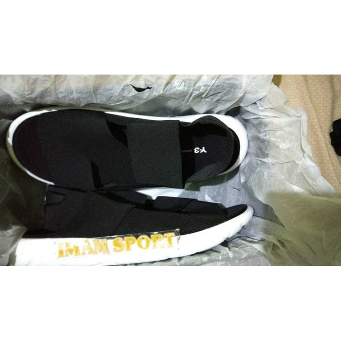 Bagus Sandal Y3 Adidas Y-3 Qasa Core Black White Premium Quality Terlaris