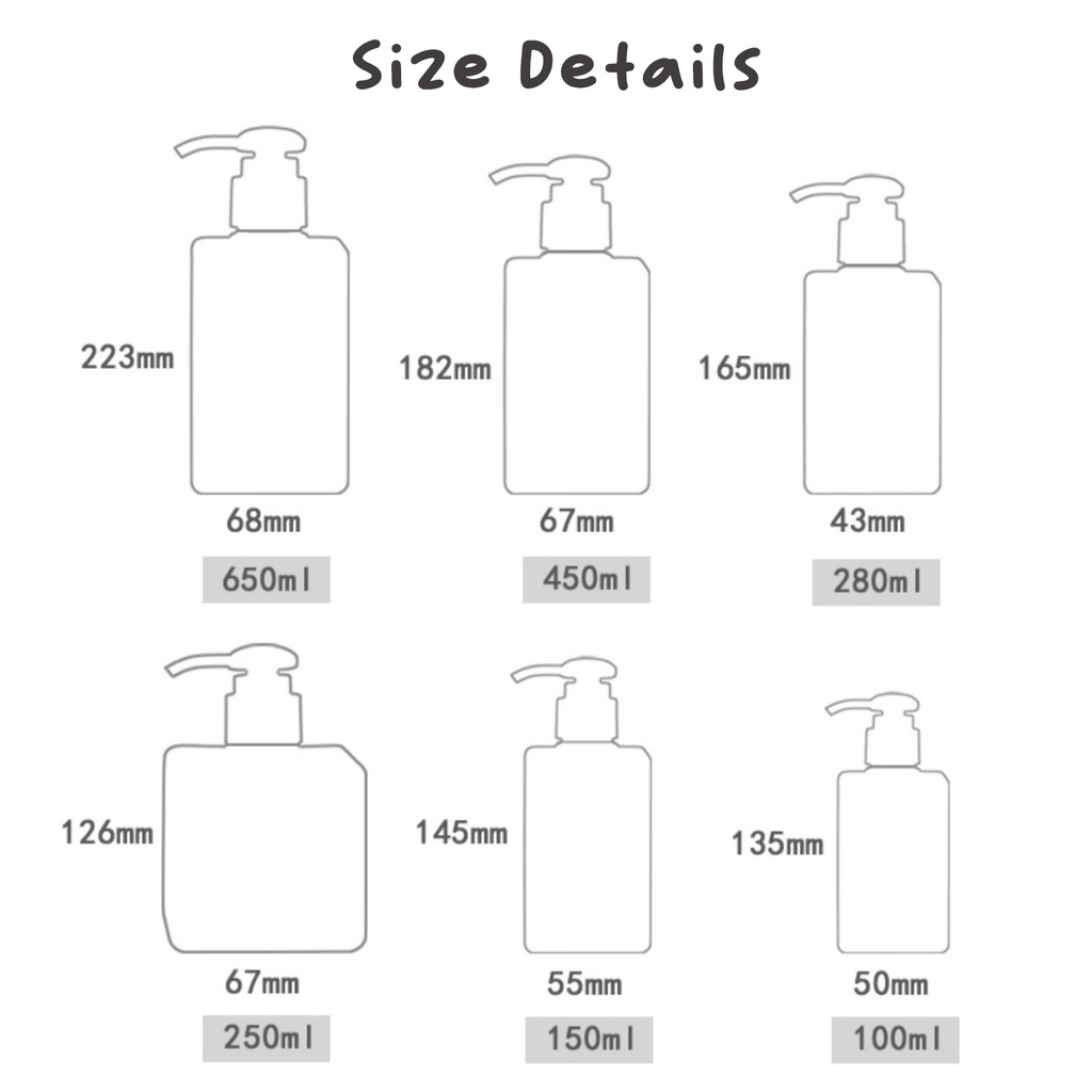 Botol Sabun Pump Refill PET Bottle Refill Shampoo Sabun Cuci Tangan Bottle Soap Dispenser - HW026