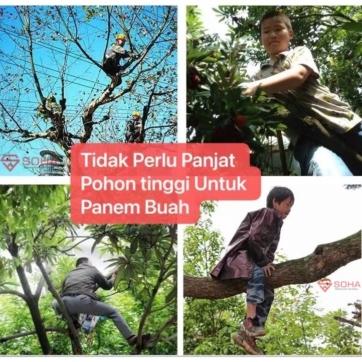 PCK-09 Alat Tongkat Pemetik Buah Panjang Telescopik Pemangkasan Ranting Pohon Gergaji Tree Pruner Saw Blade Gunting Petik Buah Tinggi Tersedia Ukuran Panjang 1.2 Meter / Telescopic 1.8M - 3 Meter / 2.2 M - 4 Meter