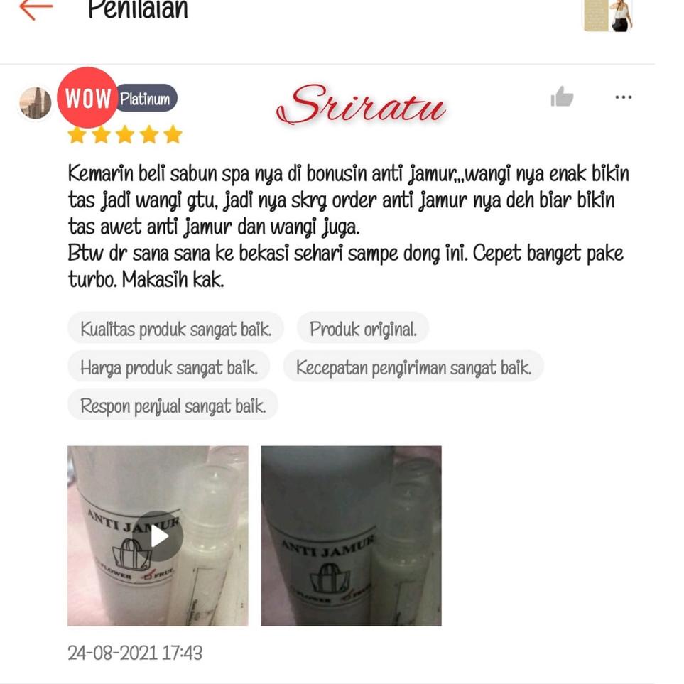 Best Seller.. PARFUM PENCEGAH JAMUR & BAU TAS KULIT/SINTETIS/KANVAS