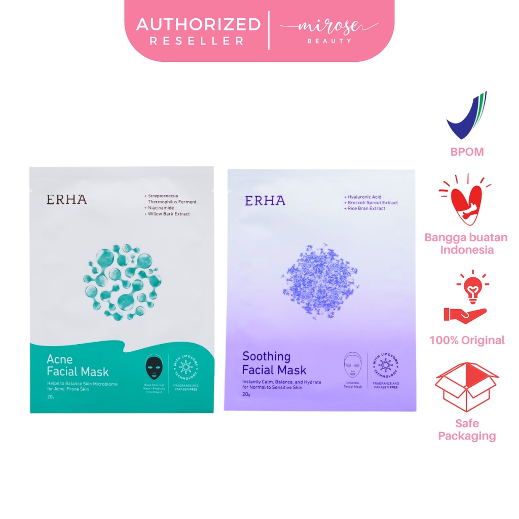 ERHA Soothing Facial Mask / Acne Facial Mask  - Masker Wajah Sensitif / Jerawat