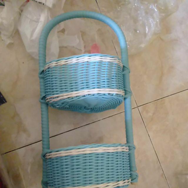 Keranjang Bawang Rotan Sintetis 2 Susun