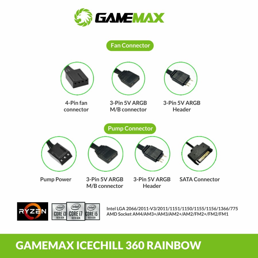 Gamemax ICECHILL 360 Rainbow ARGB AIO Liquid Cooler