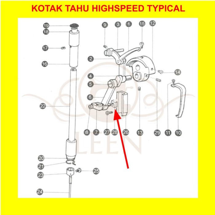 Kotak Tahu Typical Blok Balok 22T2-020 Mesin Jahit Industri LEEN