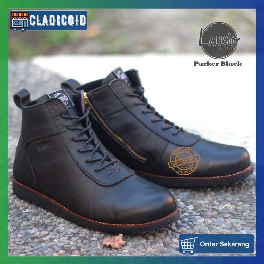 Sepatu Safety Pria Original Bahan Kulit Asli Premium Safety Proyek, Outdoor, Kerja Lapangan PARKER