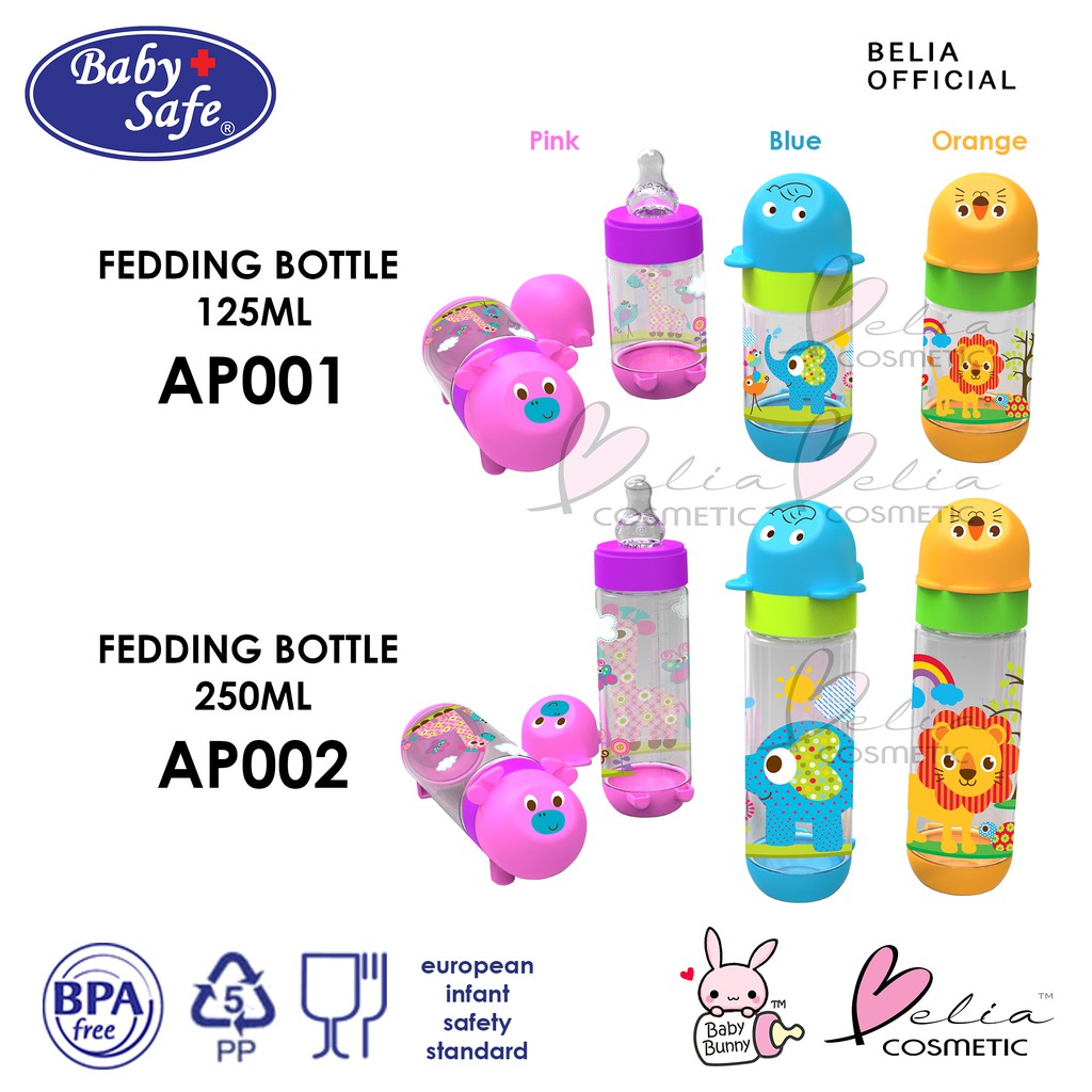 ❤ BELIA ❤ BABY SAFE Feeding Bottle 125ml / 250ml AP001 / AP002 Botol Susu BPA Free