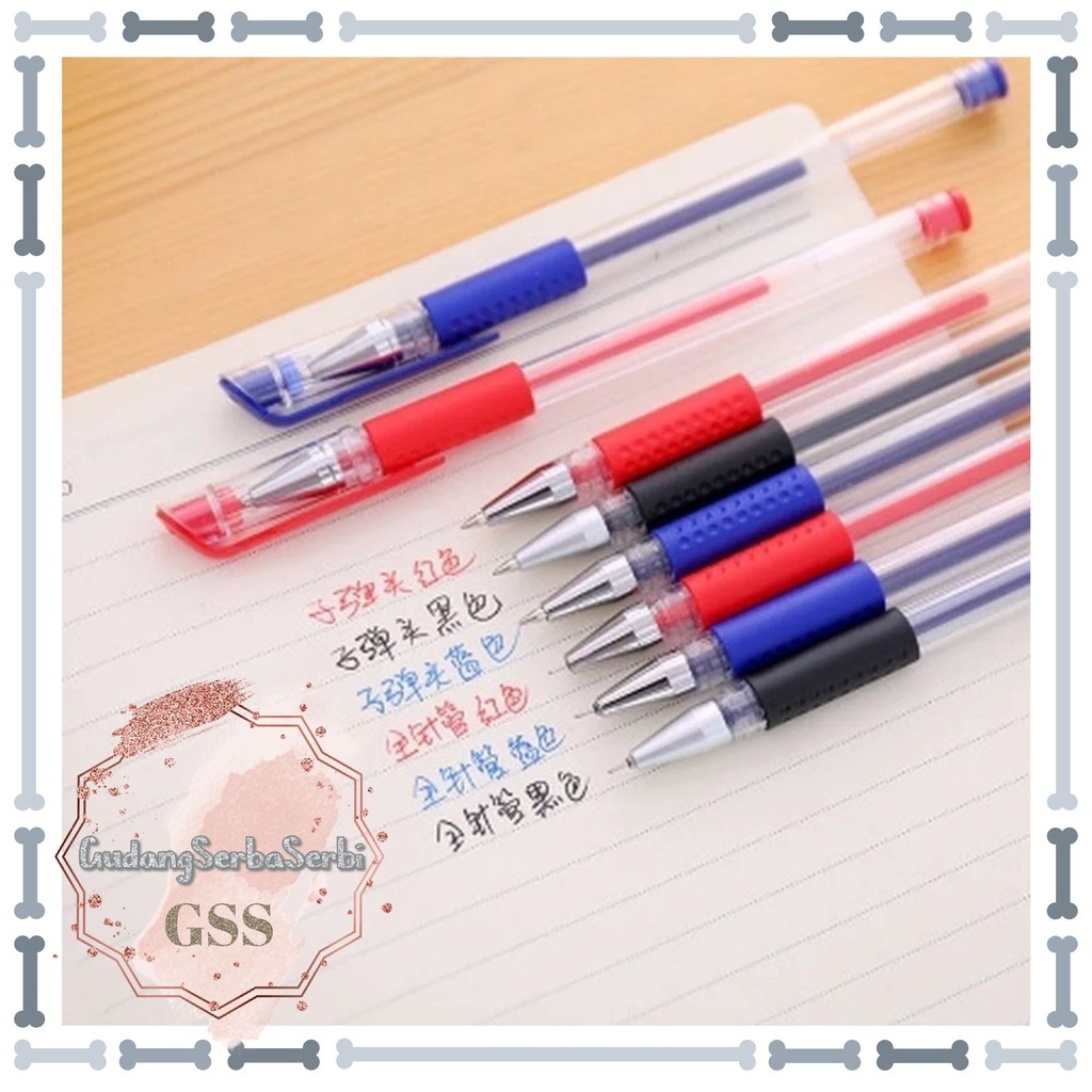 

GSS - Pena Gel 0.55mm Standard Pulpen Cair Warna Hitam Biru Merah Untuk Sekolah dan Kantor 5045