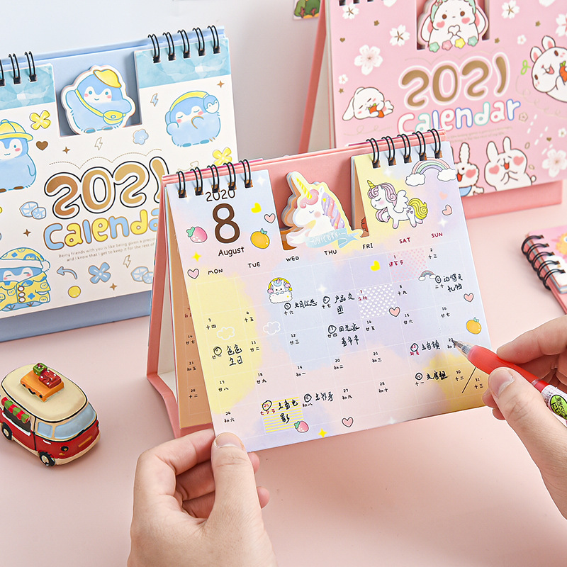 Kalender Meja Tahun Baru 21 Motif Kartun Lucu Dengan Agenda Catatan Diy Shopee Indonesia