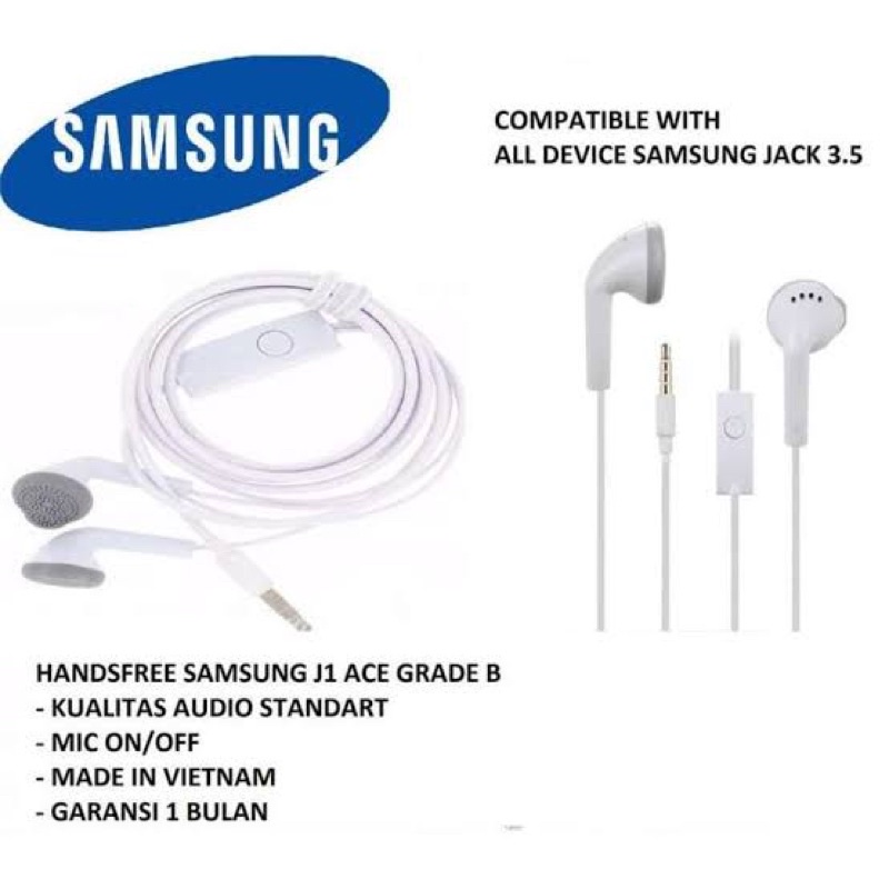 HANDSET HEADSET HANDSFREE HF SAMSUNG J1 ACE C550 j5 ORIGINAL MADE IN VIETNAM