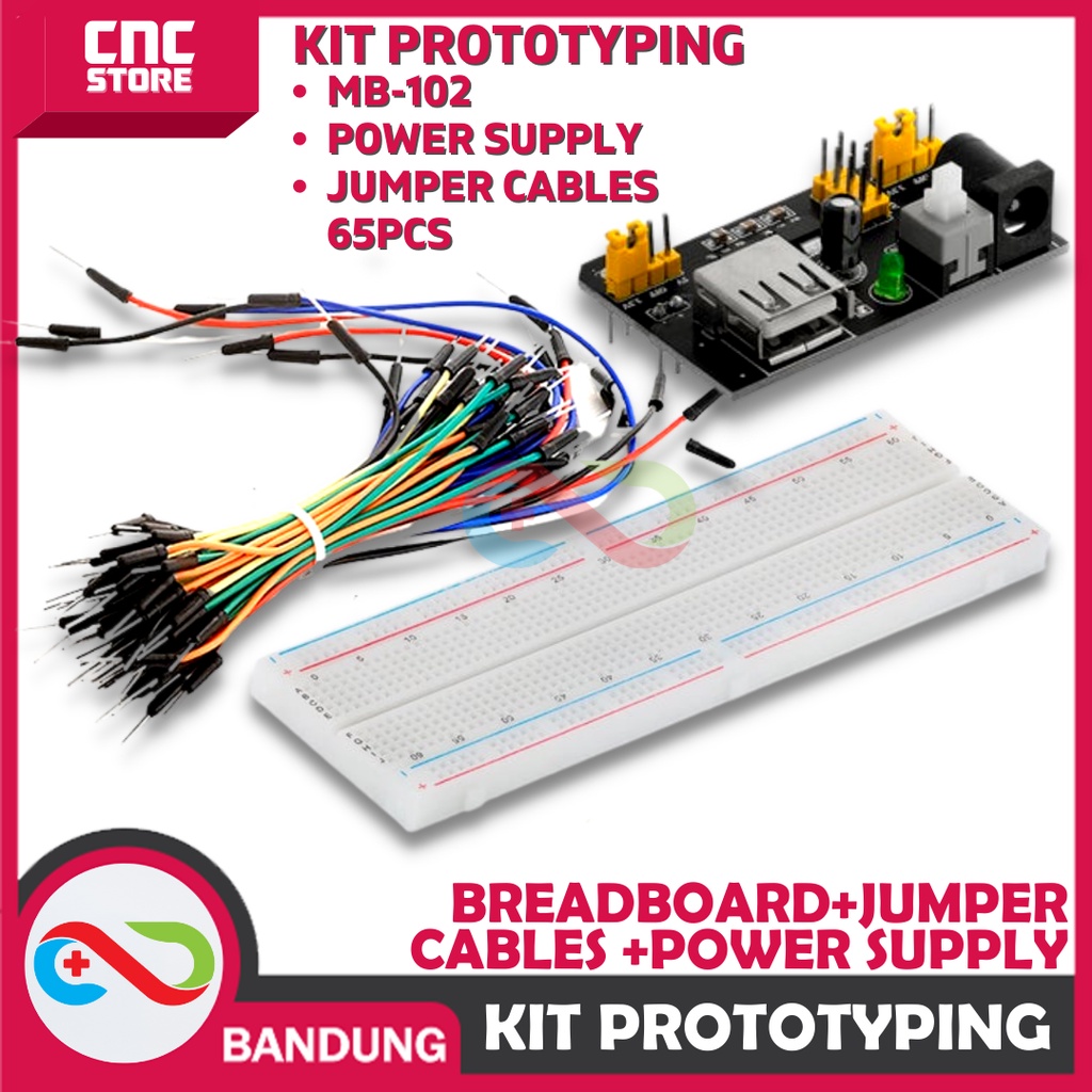 KIT PROTOTYPING MB-102 DUPONT LINE BREADBOARD PAKET PAPAN PERCOBAAN