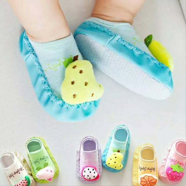 FRUITY MOCASSINS lonceng prewalker kaos kaki bayi bunyi sepatu anak import