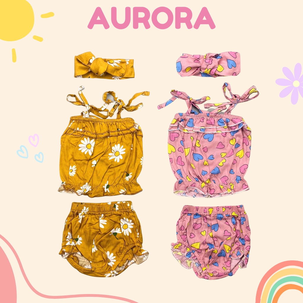 3-15 BLN SETELAN BAYI AURORA FREE HEADBAND Little Koda 3In1 SET (SNI)