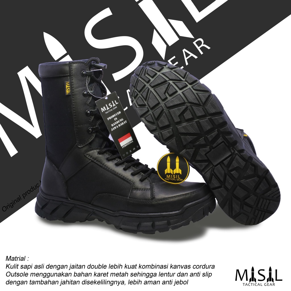 sepatu pdl tni okley kulit asli merk misil sol weba anti slip SAFETY BOOTS PDL TNI POLRI / sepatu pd