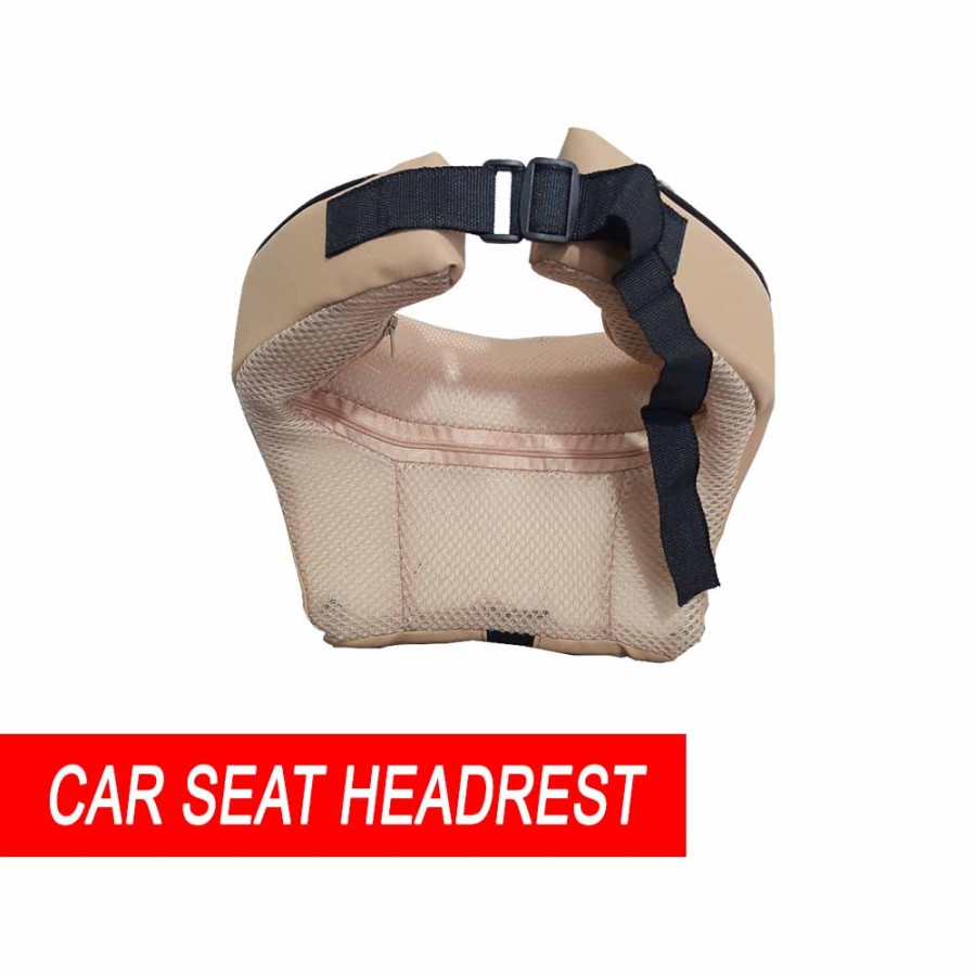 CAR HEAD REST NECK PILLOW/ BANTAL MOBIL LEHER DAN KEPALA DAKRON KULIT