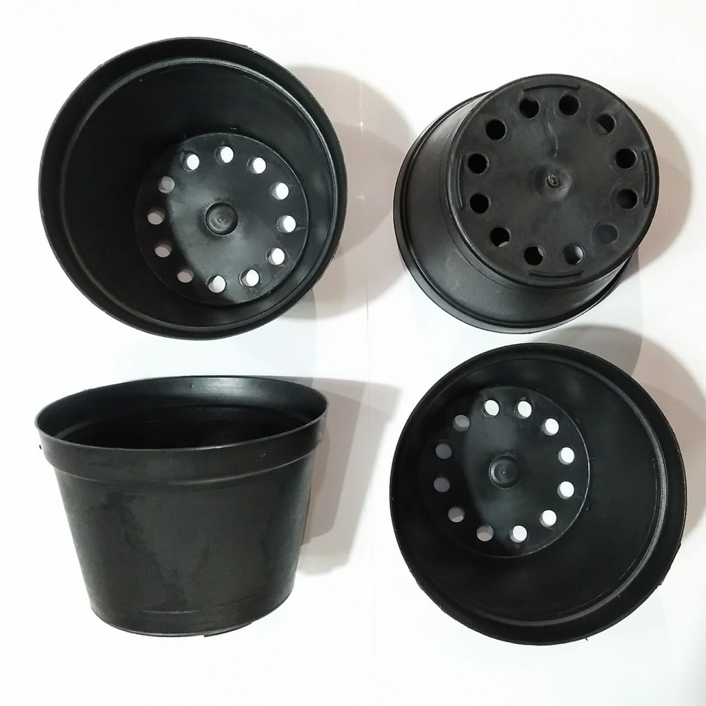 pot Bunga plastik hitam diameter 16cm murah harga pabrik polos