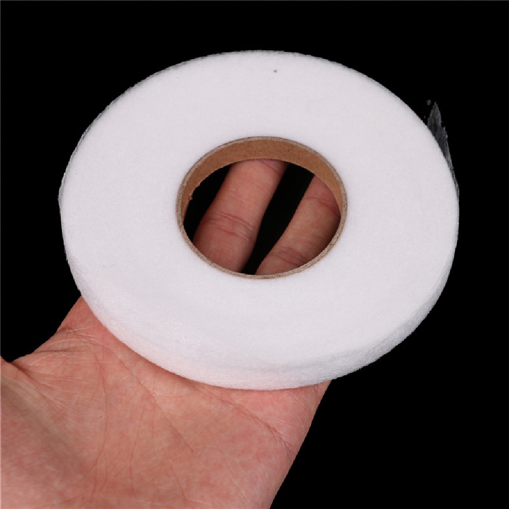 Adawnshbhyu 70yard Putih Dua Sisi Fusible Jahit Kain Buckram Lem Tape DIY Cloth ID