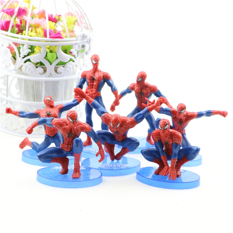 &lt;Available&gt; 7pcs/set Marvel The Avengers Spider Man Action Figures Spider Man Doll Model Toy Collectible Children Gifts