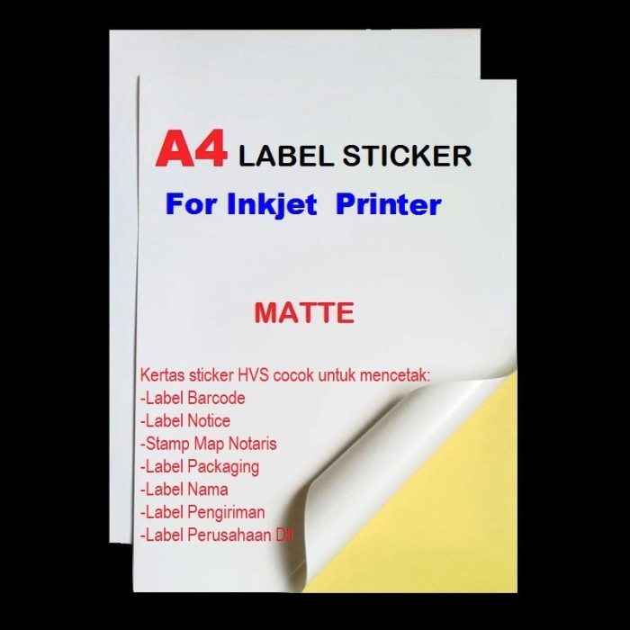 

PEREKAT-PENGIKAT- KERTAS STICKER A4 FOR INKJET PRINTER ISI 50 LEMBAR -PENGIKAT-PEREKAT.