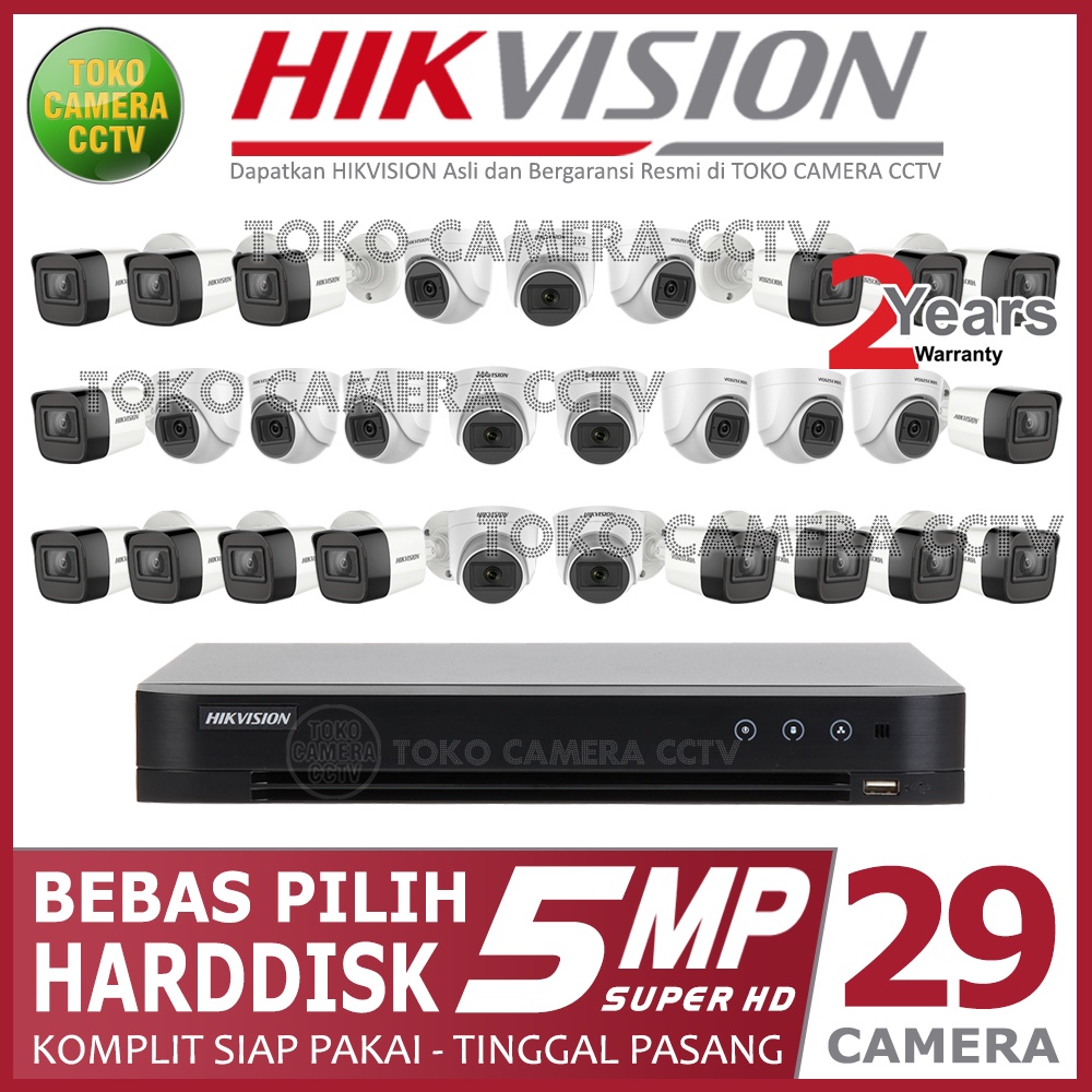 PAKET CCTV HIKVISION 5MP 32 CHANNEL 29 KAMERA