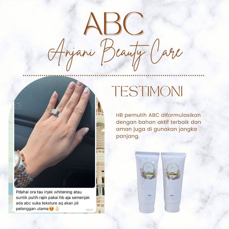 HANDBODY PEMUTIH ABC ANJANI BEAUTY CARE / ABC LOTION / MENCERAHKAN