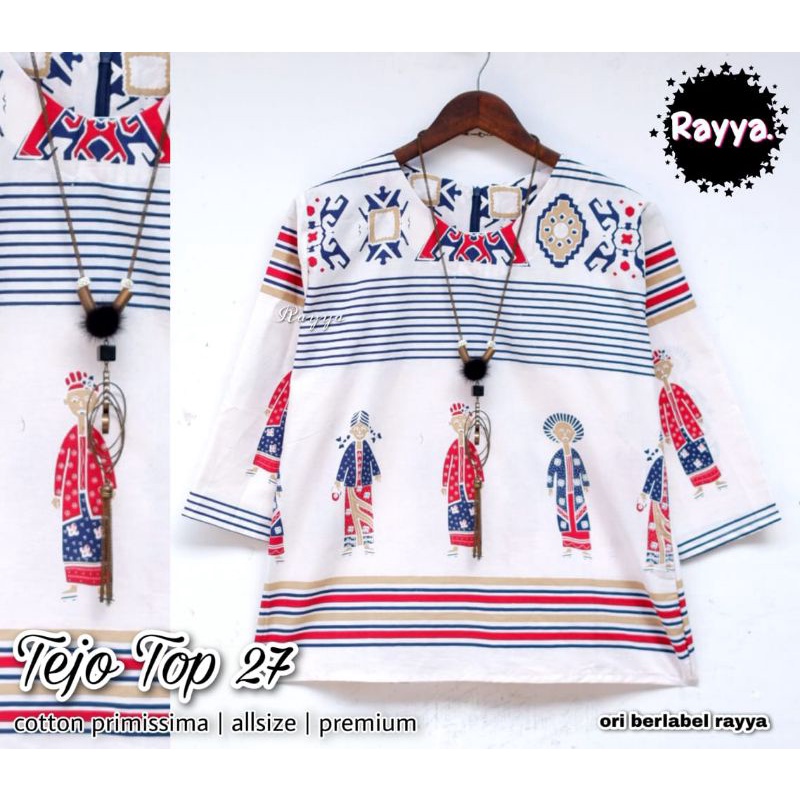 TEJO TOP - ATASAN BATIK KARAKTER LUCU - BLOUSE BATIK KEKINIAN - BLUS BATIK ETNIK - BATIK MOTIF LUCU
