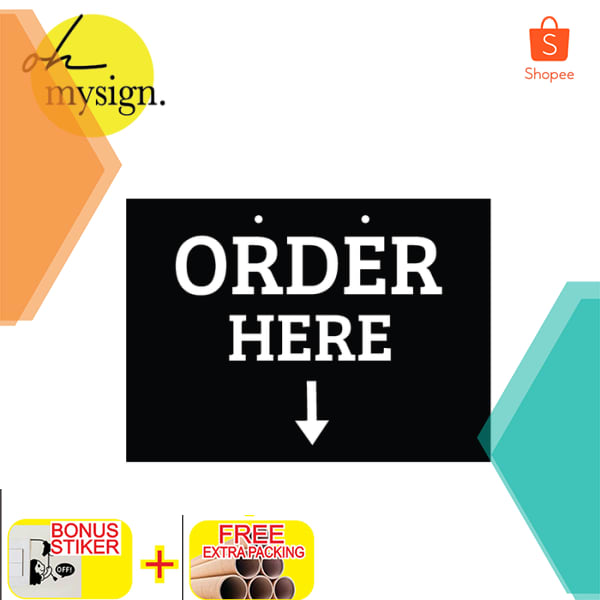 

Sign Order Here Akrilik / Signage Order Here / Sign Acrylic Timbul Elegan