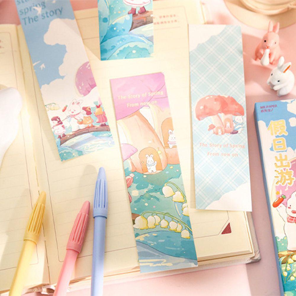 Mxbeauty Spring Romantic Series Hadiah Siswa Alat Tulis Penanda Nota Buku Penanda Halaman Label Membaca Asisten Perlengkapan Sekolah Retro Bookmark