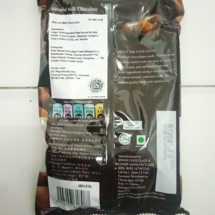 

ALESSIO CIOCCOLATO BULKPACK 270GR ALMOND CHOCOLATE COKLAT MALAYSIA