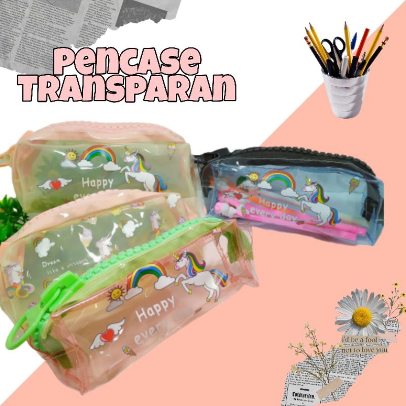 

TEMPAT PENSIL UNICORN MIKA IMPOR / PENCASE UNICORN MIKA TRANSPARAN MURAH