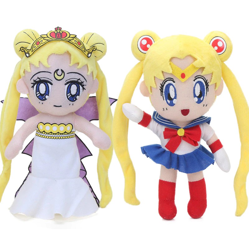 Blue White 20cm Sailor Moon Queen Serenity Plush Toys  Sailor Soft Stuffed Characters Dolls