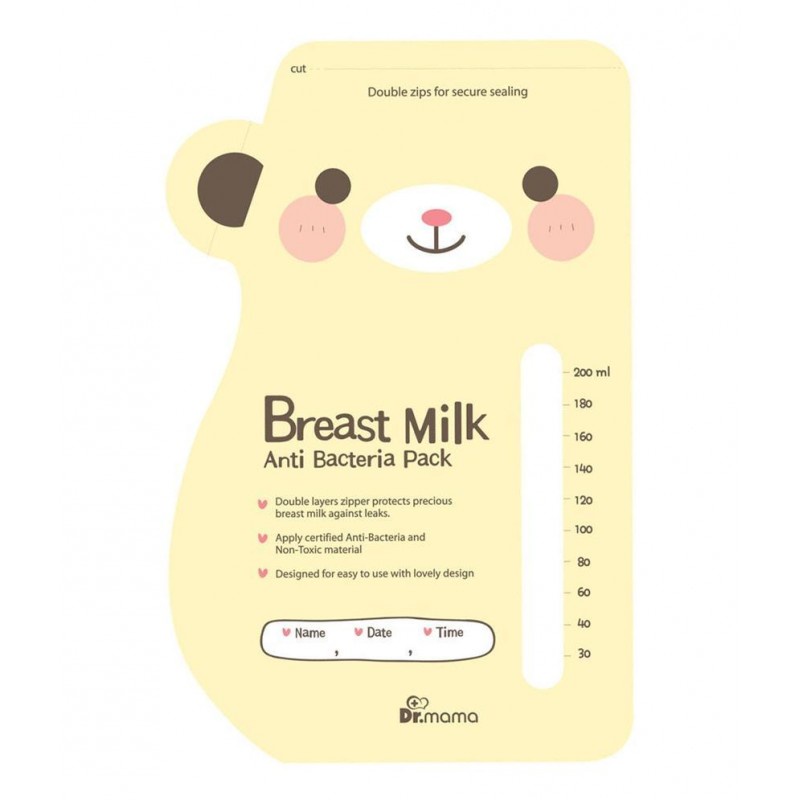 Dr Mama Anti Bacteria Kantong ASI 200 ml Isi 30 Pcs