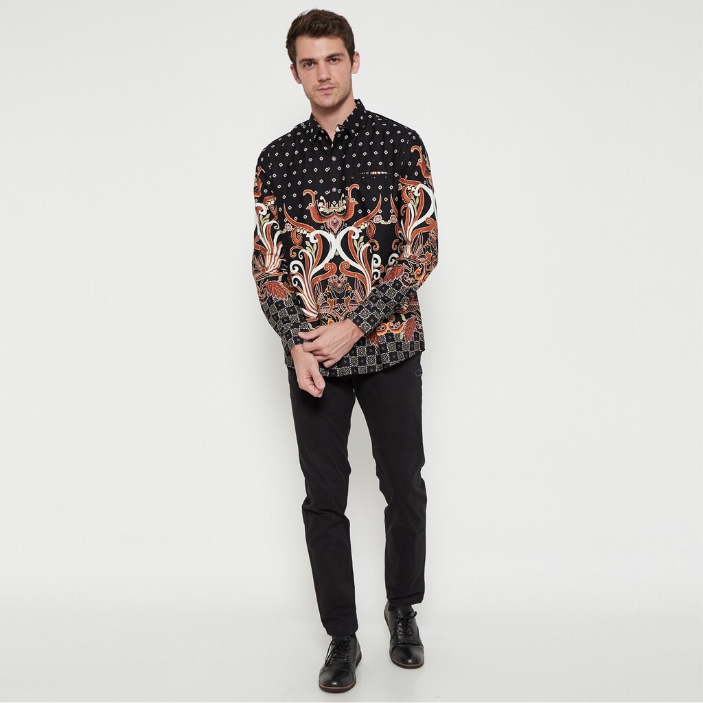 M231 Kemeja Pria Batik Panjang Hitam 1723