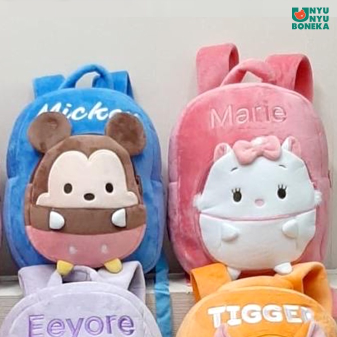 tas ransel anak disney ufufy mickey marie cat kucing tikus animal