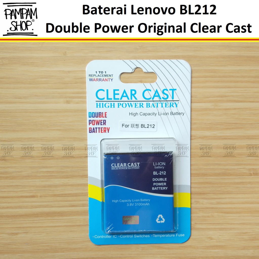 Baterai Clear Cast Double Power Original Lenovo BL212 A708 S898T A628T Batre Batai HP Ori BL 212