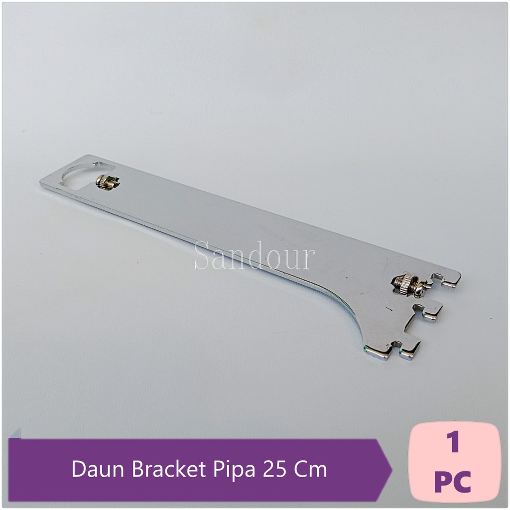 Daun Bracket Pipa 25 Cm Siku Braket Besi Penyangga Pipa Kotak Bulat Sandour SPP