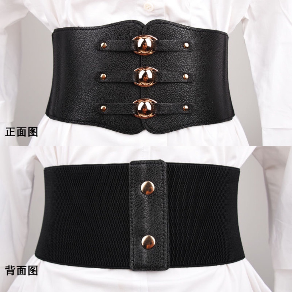 Ikat Ban Pinggang Wanita Elastis YS33 THREE GOLD Jumbo Buckle Obi Korea Corset Fashion Gasper Sabuk Karet Cewe Womens Belt Wanita