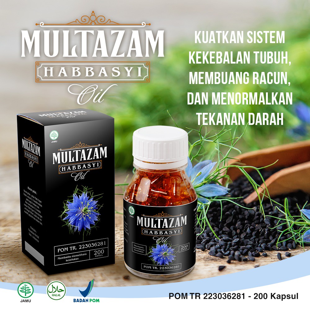 Kapsul Habbasyi Oil Multazam isi 200 Original - Kapsul Minyak Habbasyi Oil