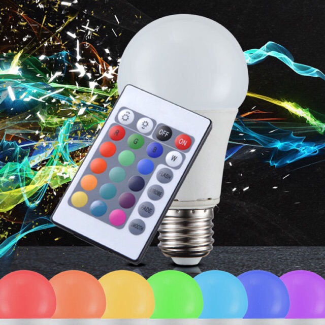 LAMPU TIKTOK led RGB remote 10W bohlam warna 10W Warna warni bulb RGB multicolour