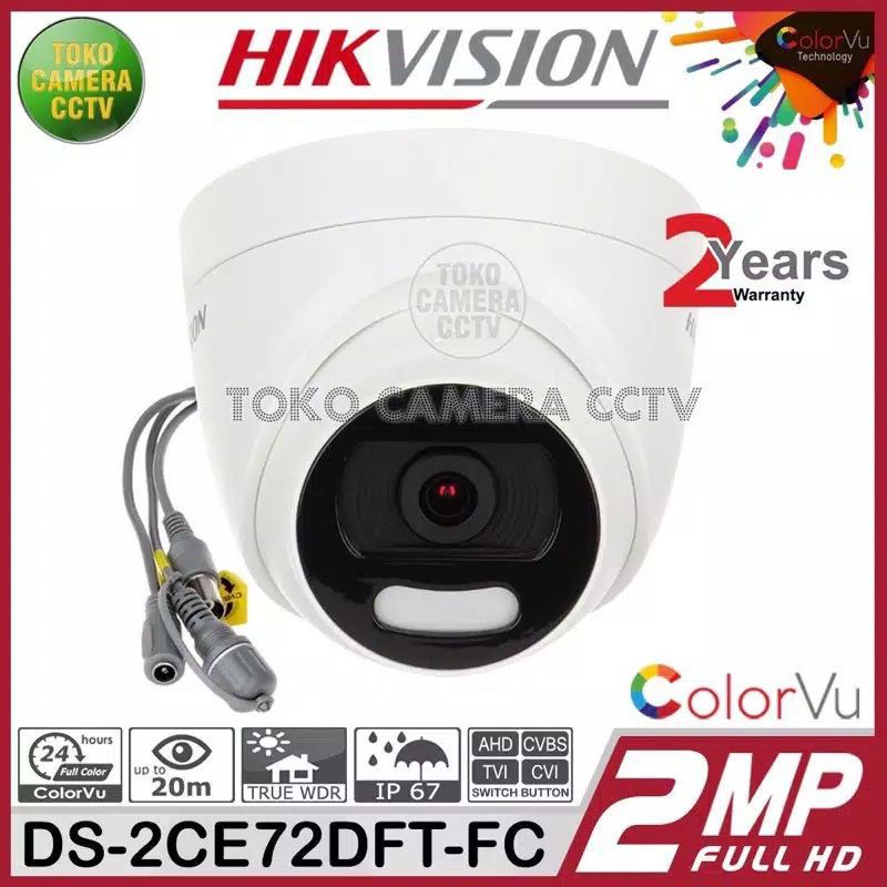 KAMERA CCTV HIKVISION DS-2CE72DFT-FC 2MP Full Time Color Bullet Camera