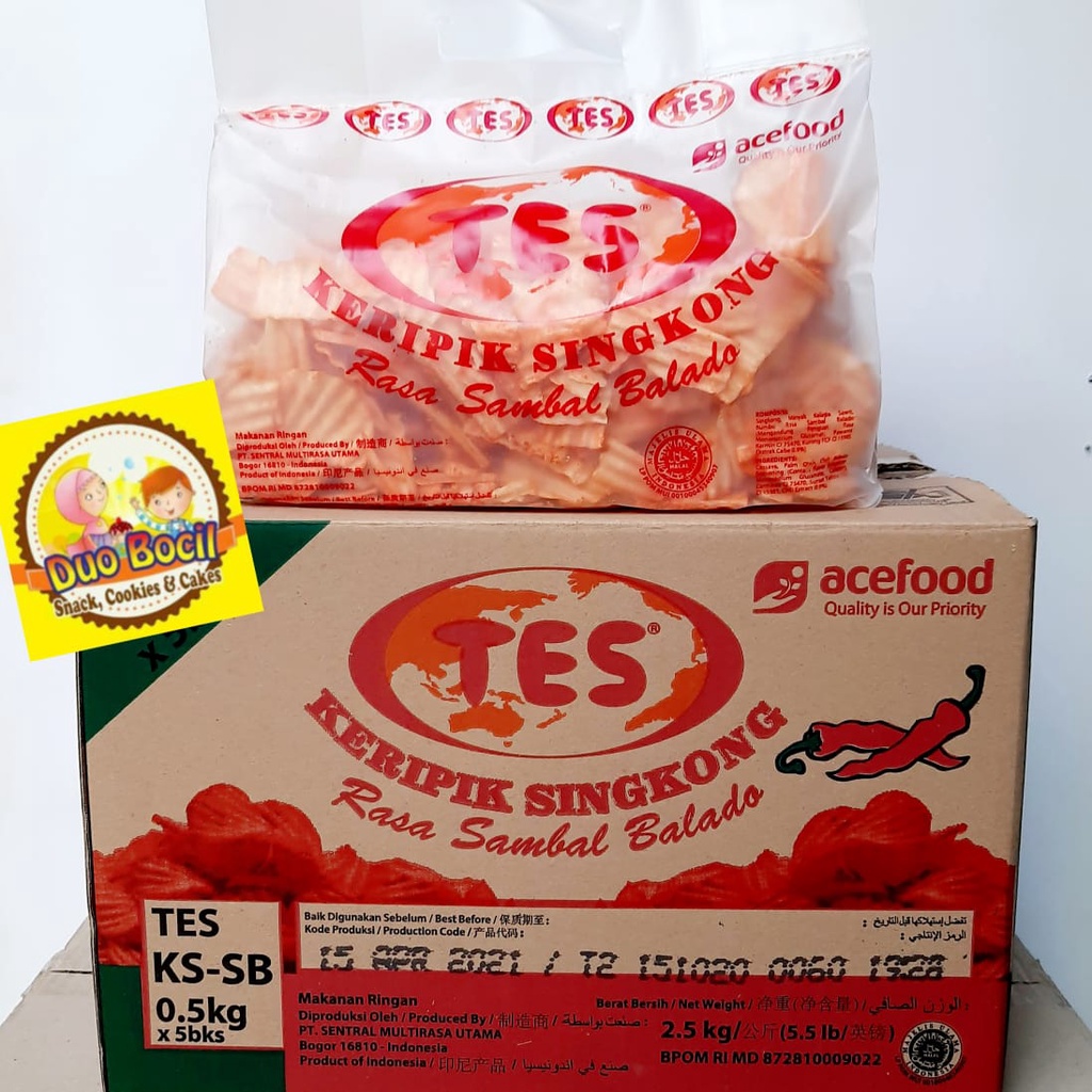 

Keripik Singkong TES - CHUBA Sambal Balado 500 Gram - Duo Bocil Snack