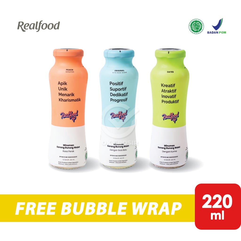 

Realfood Up Minuman Sarang Burung Walet dengan Gula Batu [Botol 220 ml]